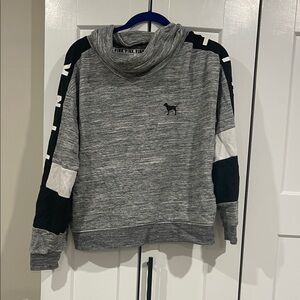 PINK Victoria's Secret Heather Gray Cowl Neck Sweater